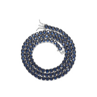 Collier tennis unisexe tendance en laiton incrusté de zircon bleu profond de 4 mm, style européen et américain, idéal pour les festivals et cadeaux