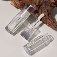 Flacon cosmétique transparent vide en plastique rechargeable avec bouchon à vis, brosse souple, impression sérigraphique, estampage doré, 6 ml, diamètre 25 mm