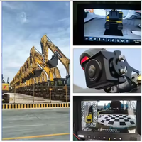 Caméra NVR POE 12,1 pouces 360 °   Caméra panoramique pour chariot élévateur - Système d'avertissement anti-collision avec alarme d'angle mort pour usage industriel
