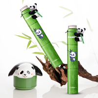 Bouteille de boisson en plastique PET jetable créative personnalisée de 400 ml avec un design de style chinois Panda et bambou, imprimée, prête à être expédiée