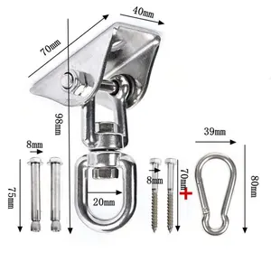 Поворотный несущий крючок из нержавеющей стали 304, крючок для гамака, фиксированная пластина, песочный мешок, качели, фиксированная пряжка, подвесные аксессуары для стула