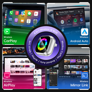 Mini 4 in 1 Wireless CarPlay Android Auto <b>Adapter</b> Wired to Wireless Dongle Support AirPlay Screen Mirroring <b>Plug</b> & Play - Product Image 2
