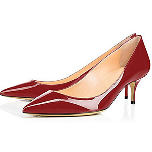 Zapatos de Tacón Alto para Mujer, con Parte Superior de Cuero Patentado, Punta en Pico, Estilo Slip-on, Color Azul - Product Image 3