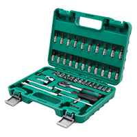 Ensemble d'outils de réparation automobile 46 pièces 1/4 DR, kit de mécanique automobile, jeu de clés à douille 46 pièces