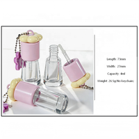 Tube de brillant à lèvres de 4 ml avec porte-clés, bouchon en forme de fleur, flacon trapézoïdal, tubes de brillant à lèvres vides, contenants de brillant à lèvres avec logo personnalisé