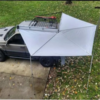 Auvent rétractable quatre saisons 270 degrés pour voitures, camping extérieur, autoportant en alliage d'aluminium avec lumières LED, étanche