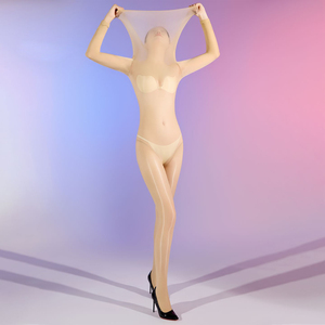 <span class=keywords><strong>Medias</strong></span> de cuerpo entero 5D ultrafinas con cuello alto que se ajustan al pecho, sin costuras, translúcidas, con aceite de caballo - Product Image 5