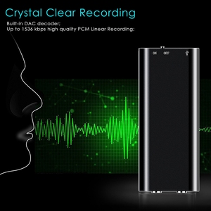 เครื่องบันทึกเสียงดิจิตอลขนาดเล็ก8GB 16GB, 32GB เครื่องเล่น Mp3ระดับมืออาชีพหน่วยความจำ3 in 1บันทึก192Kbps WAV - Product Image 4