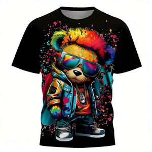 T-Shirt da Uomo Fitspi con Stampa 3D Cartoon, Maglietta Estiva con Grafica Digitale, Manica Corta, Collo Tondo, Moda Casual, Vendita Diretta dalla Fabbrica - Product Image 1