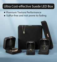 Emballage de boîte à bijoux LED avec logo personnalisé en Chine boîte à bijoux en velours léger LED vente en gros de boîtes parure de bijoux personnalisée avec lumière