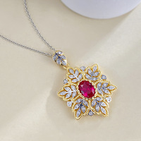 Nouveau style palais artisanal italien 7*9mm Pigeon rouge collier pendentif femme Offre Spéciale