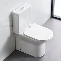 WC intelligent monobloc automatique avec siège design, double chasse, à poser au sol, design moderne, siphon en S inclus, intelligent