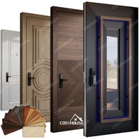 Aislamiento térmico moderno de puerta de entrada de acero y aluminio de vidrio de Metal de madera para uso Interior/Exterior casa apartamento edificio de oficinas
