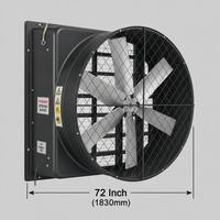 Ventilateur d'extraction de 72 pouces, 125 000 m³/h, grand diamètre, ventilateur de ventilation de 72 pouces avec 6 pales en alliage et moteur BLDC pour grands bâtiments