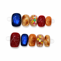 Ongles à presser; Faux ongles; Capsules d'ongles; Ongles artificiels; Ongles courts ovales; Ongles holographiques; Ongles à paillettes; Ongles à feuille d'or