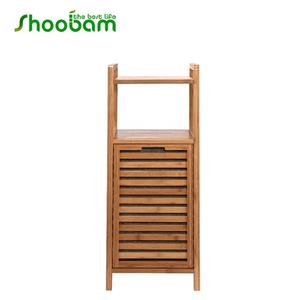 Étagère en bambou avec <span class=keywords><strong>panier</strong></span> à linge et sacs coulissants amovibles N Étagère Organisateur de linge en bambou - Product Image 2