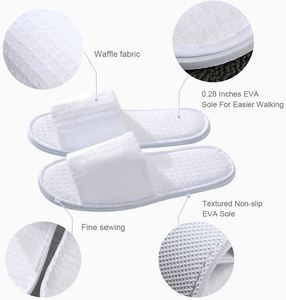Chaussons de luxe jetables, portables et lavables à bout ouvert pour invités d'hôtel, parfaits pour les mariages - Product Image 3