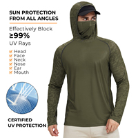 Camiseta de Pesca UV de Alto Rendimiento con Capucha y Protección Facial, Elástica en 4 Direcciones, 88/12, para Hombres, Pesca, Senderismo, Correr, Trabajo al Aire Libre, OEM/ODM