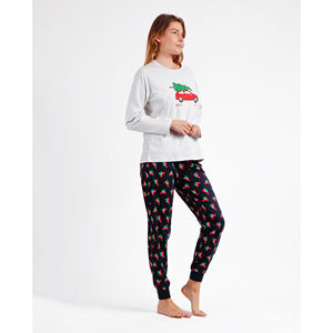 Conjunto de Bata de seda de leche ADMAS para mujer, pijamas transpirables, manga larga, cintura elástica, personalizable, árbol de Navidad, Animal para ropa de casa - Product Image 2