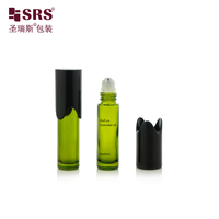Flacon roll-on en verre à double paroi en forme de fleur de 10 ml avec bouchon à vis et design personnalisé pour huiles d'aromathérapie