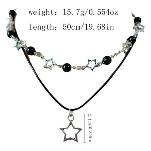 Collana a Doppio Strato Personalizzata Stile Punk con Stelle Traforate, Accessorio Moda Y2k per Donna, Regalo per Feste e Vacanze - Product Image 6