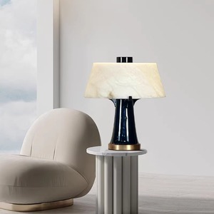 Designer Wabi Sabi Natural Marble Table Lamp Led Light Source E27 Bulb Base Switch Control For Living Room Bedroom Study - Product Image 1