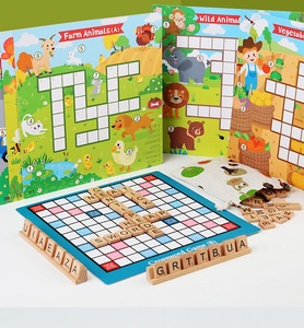 Unisex Children's Early Education English Board Game Word Chain <strong>Crossword</strong> Spelling <strong>Puzzle</strong> Made of Wood for Young Learners