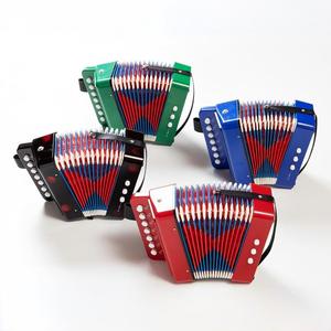 Mini accordéon 2 basses 7 touches en plastique ABS coloré, instrument de musique pour enfants, jouet accordéon pour débutants, éducation musicale - Product Image 1