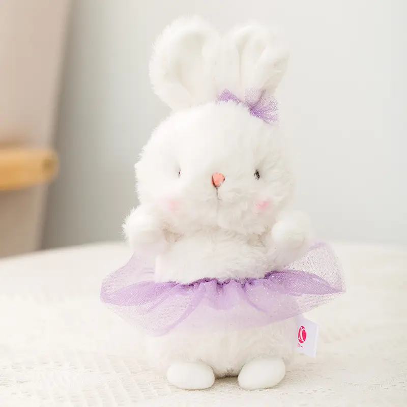Мягкий фиолетовый кролик со звездами и юбкой в скандинавском стиле, белый кролик с морковкой, плюшевый кролик, подарок для девочек