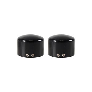 Capuchons d'axe avant de moto Black Works Racing 9.5x5x4.5 Noir Argent Harley Davidson MP-1094 Décoration de roue - Product Image 1