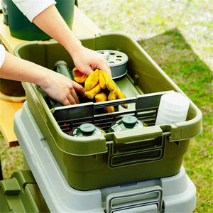 Boîte de <span class=keywords><strong>Camping</strong></span> en plastique de Style <span class=keywords><strong>japonais</strong></span>, organisateur de cargaison de coffre bon marché avec planches de séparation - Product Image 6