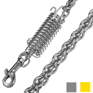 Pet Chain <b>Leash</b> Leather Padded Handle Buffer Gold Stainless Steel Cuban Link Training Heavy Duty <b>Dog</b> <b>Leash</b> - Product Image 4