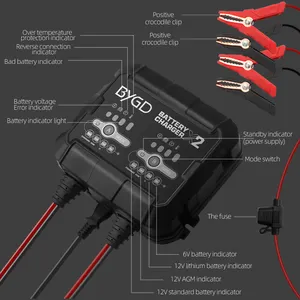 <span class=keywords><strong>Chargeur</strong></span> <span class=keywords><strong>de</strong></span> <span class=keywords><strong>batterie</strong></span> étanche 2A haute puissance <span class=keywords><strong>chargeur</strong></span> <span class=keywords><strong>de</strong></span> <span class=keywords><strong>voiture</strong></span> intelligent 12V et <span class=keywords><strong>de</strong></span> moto 6V Portable pour batteries AGM MF EFB GEL LI WET CA - Product Image 3