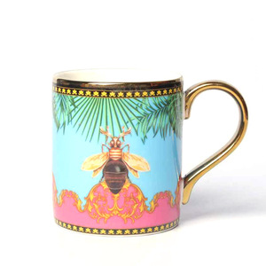 Couple Coffee Cup Saucer Set Trendy New Gold Head Creative Personality Gift Tea Cup For Couple Wholesale - Product Image 4