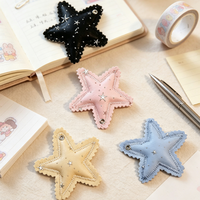 Breloque d'étoile créative et mignonne pour sac, avec dentelle colorée, porte-clés doux fait main, décoration suspendue pour sac