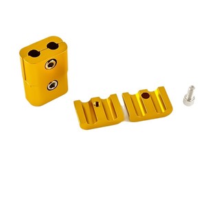 Abrazadera Divisora de Cable para Modificación de Motocicleta Qiangye, Dorada, Doble Orificio, para Fijación de Líneas de Aceite - Product Image 4