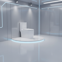 WC monobloc à double chasse 3/6 litres, économie d'eau, siphon en S, abattant à fermeture douce, revêtement facile à nettoyer, certifié CE, pour villa