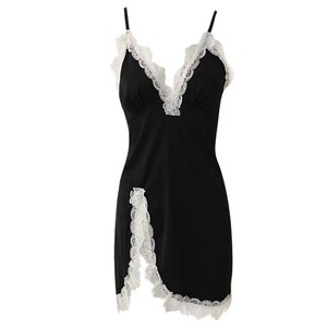 Nouvelle nuisette/pyjama sexy en dentelle pour femme, col en V court, dos nu, style français, peut être portée comme vêtement d'extérieur - Product Image 5