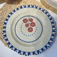 Assiette de dîner en céramique à motif tomate, peinte à la main, style baroque italien, mosaïque, relief robuste, 8-10 pouces