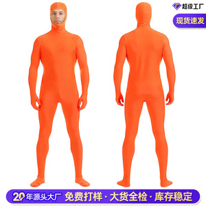 Combinaison Zentai Orange en Spandex, Couverture Complète, Élastique, pour Cosplay d'Halloween, pour Homme, avec Étiquette, Source Guangdong - Product Image 5