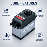 Servomoteur numérique étanche 20KG à couple élevé XQ POWER, engrenage en titane, sans noyau, 210 degrés, pour direction RC, vente en gros OEM 6V