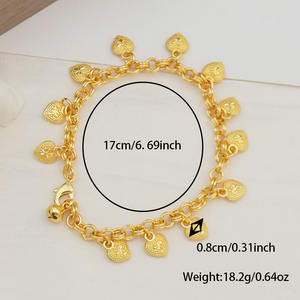 Elegante lindo corazón chapado en oro colgante encanto pulsera moda <span class=keywords><strong>hermanas</strong></span> Navidad boda fiesta regalo para mujeres - Product Image 3