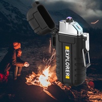 Elektrischer Zigarren-Taschenfeuerzeug Wasserdicht Flammenlos Dual-Arc-Beam Plasma Wiederaufladbar Windbeständig Metall Logo USB-Feuerzeug