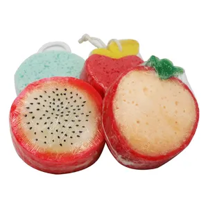 Oem/Odm Body Wash Bubble Anti-Cellulite Spongeables Beauty Spa Aardbei Massager Moisturizer Peeling Spons Zeep