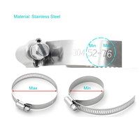 Collier de serrage en acier inoxydable pour tuyau d'eau, 8mm-300mm, avec boulons de fixation, type quincaillerie de baril, usage industriel général, applicable