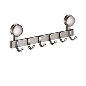 Stainless Steel Suction Cup <b>Wall</b> Hook Clothing Organizer 6 Hooks Non Perforated Waterproof Bathroom Robe Hook for <b>Clothes</b> Towels - Product Image 1