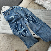 Survêtement en denim personnalisé pour hommes Boxy Fit pour hommes Ensemble veste de travail en jean de haute qualité OEM Casual Streetwear Survêtement en coton vieilli
