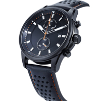 Montre Homme de Luxe Personnalisée en Gros, Montre-Bracelet à Quartz en Cuir pour Homme, Étanche, Lumineuse, Sportive, avec Date
