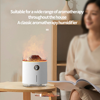 Humidificador Volcán con Luz Nocturna de 7 Colores, Atomización Ultrasónica Silenciosa, Humidificador Evaporativo de Aceites Esenciales