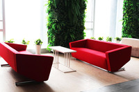 Ensemble de mobilier de bureau moderne 1 place en cuir avec structure en acier Fauteuils modulaires Canapé pour la réception d'hôtels Salons